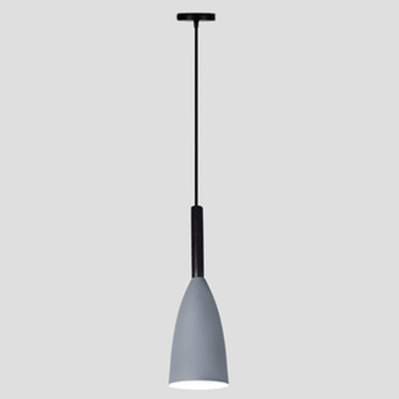 Goblet Shaped Down Lighting Pendant Lamp Macaroon Metal Single Light Hanging Light for Dining Room Grey Clearhalo 'Ceiling Lights' 'Modern Pendants' 'Modern' 'Pendant Lights' 'Pendants' Lighting' 2594411