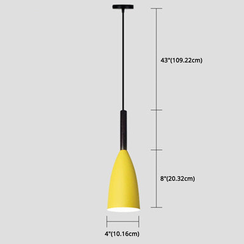 Goblet Shaped Down Lighting Pendant Lamp Macaroon Metal Single Light Hanging Light for Dining Room Clearhalo 'Ceiling Lights' 'Modern Pendants' 'Modern' 'Pendant Lights' 'Pendants' Lighting' 2594417