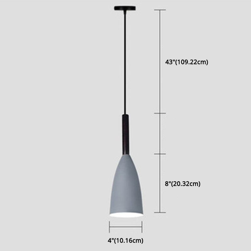 Goblet Shaped Down Lighting Pendant Lamp Macaroon Metal Single Light Hanging Light for Dining Room Clearhalo 'Ceiling Lights' 'Modern Pendants' 'Modern' 'Pendant Lights' 'Pendants' Lighting' 2594419