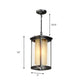 Industrial Rectangle Hanging Light Double Glass Shade 1 Light Outdoor Pendant Light in Black for Courtyard, 5"/7"/8" W Clearhalo 'Ceiling Lights' 'Chandeliers' 'Glass shade' 'Glass' 'Industrial Pendants' 'Industrial' 'Middle Century Pendants' 'Pendant Lights' 'Pendants' 'Tiffany' Lighting' 259445