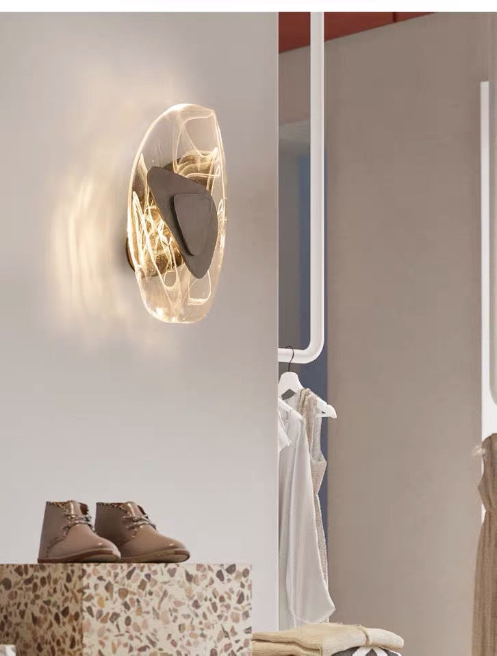 Modern Nordic Sconce Light Fixture 1 Light Glass Wall Mount Lighting Light Luxury Sconce for Bedroom Clearhalo 'Cast Iron' 'Glass' 'Industrial' 'Modern wall lights' 'Modern' 'Tiffany' 'Traditional wall lights' 'Wall Lamps & Sconces' 'Wall Lights' Lighting' 2594618