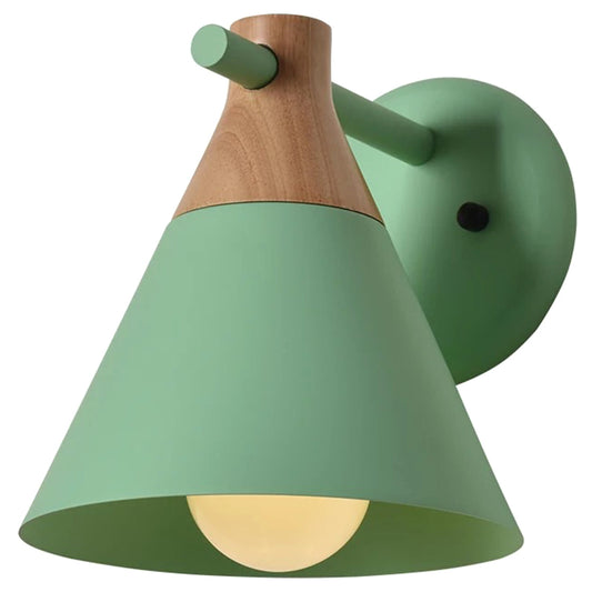 Macaroon Nordic Solid Wood Sconce Light Fixture Metal Wall Armed Sconce Lights Green Clearhalo 'Cast Iron' 'Glass' 'Industrial' 'Modern wall lights' 'Modern' 'Tiffany' 'Traditional wall lights' 'Wall Lamps & Sconces' 'Wall Lights' Lighting' 2594632