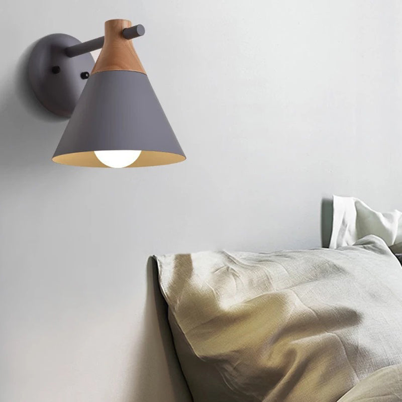 Macaroon Nordic Solid Wood Sconce Light Fixture Metal Wall Armed Sconce Lights Clearhalo 'Cast Iron' 'Glass' 'Industrial' 'Modern wall lights' 'Modern' 'Tiffany' 'Traditional wall lights' 'Wall Lamps & Sconces' 'Wall Lights' Lighting' 2594634