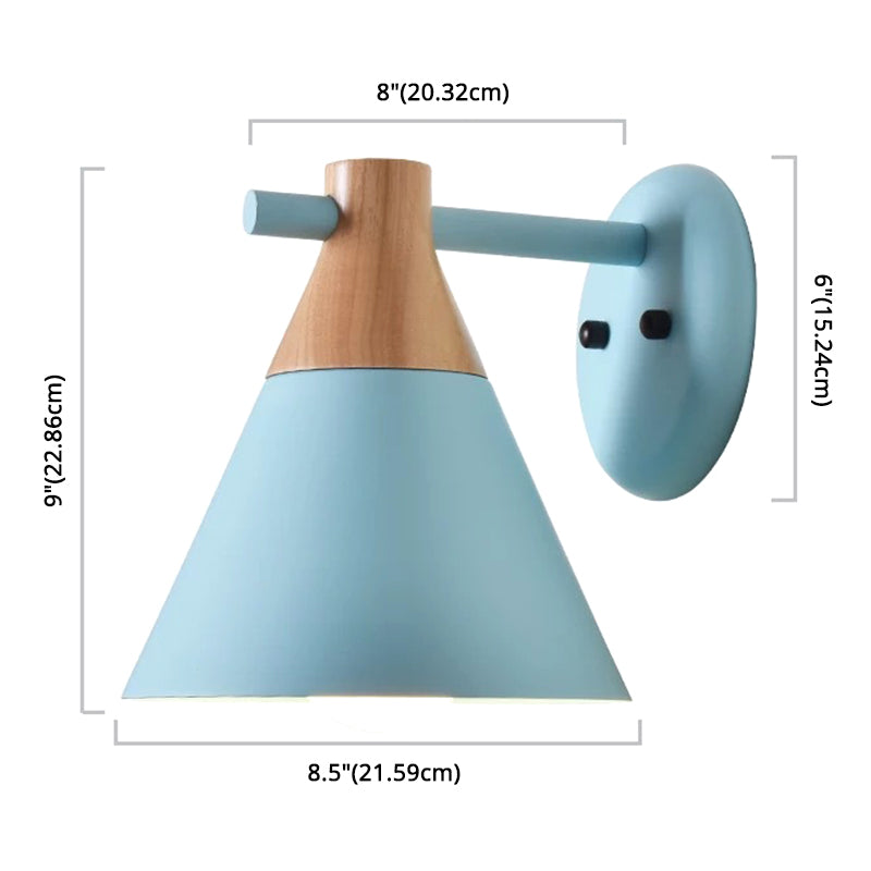 Macaroon Nordic Solid Wood Sconce Light Fixture Metal Wall Armed Sconce Lights Clearhalo 'Cast Iron' 'Glass' 'Industrial' 'Modern wall lights' 'Modern' 'Tiffany' 'Traditional wall lights' 'Wall Lamps & Sconces' 'Wall Lights' Lighting' 2594638