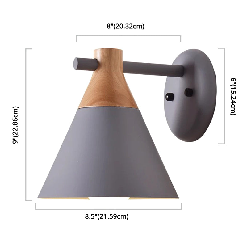 Macaroon Nordic Solid Wood Sconce Light Fixture Metal Wall Armed Sconce Lights Clearhalo 'Cast Iron' 'Glass' 'Industrial' 'Modern wall lights' 'Modern' 'Tiffany' 'Traditional wall lights' 'Wall Lamps & Sconces' 'Wall Lights' Lighting' 2594643