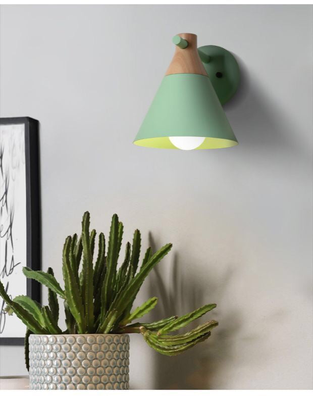 Macaroon Nordic Solid Wood Sconce Light Fixture Metal Wall Armed Sconce Lights Clearhalo 'Cast Iron' 'Glass' 'Industrial' 'Modern wall lights' 'Modern' 'Tiffany' 'Traditional wall lights' 'Wall Lamps & Sconces' 'Wall Lights' Lighting' 2594645