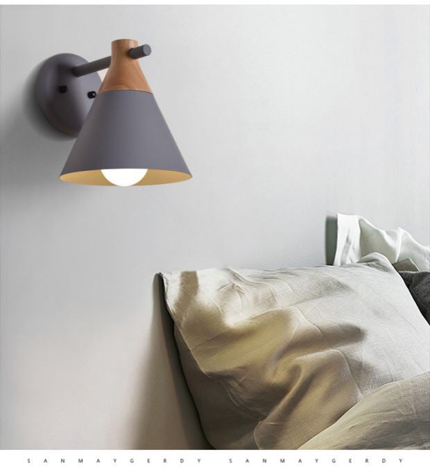 Macaroon Nordic Solid Wood Sconce Light Fixture Metal Wall Armed Sconce Lights Clearhalo 'Cast Iron' 'Glass' 'Industrial' 'Modern wall lights' 'Modern' 'Tiffany' 'Traditional wall lights' 'Wall Lamps & Sconces' 'Wall Lights' Lighting' 2594646