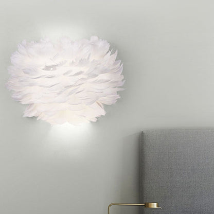 Home Decoration Wall Lamp Modern Ambient Lighting White Feather Sconce for Living Room Bedroom White Clearhalo 'Modern wall lights' 'Modern' 'Wall Lamps & Sconces' 'Wall Lights' Lighting' 2594776