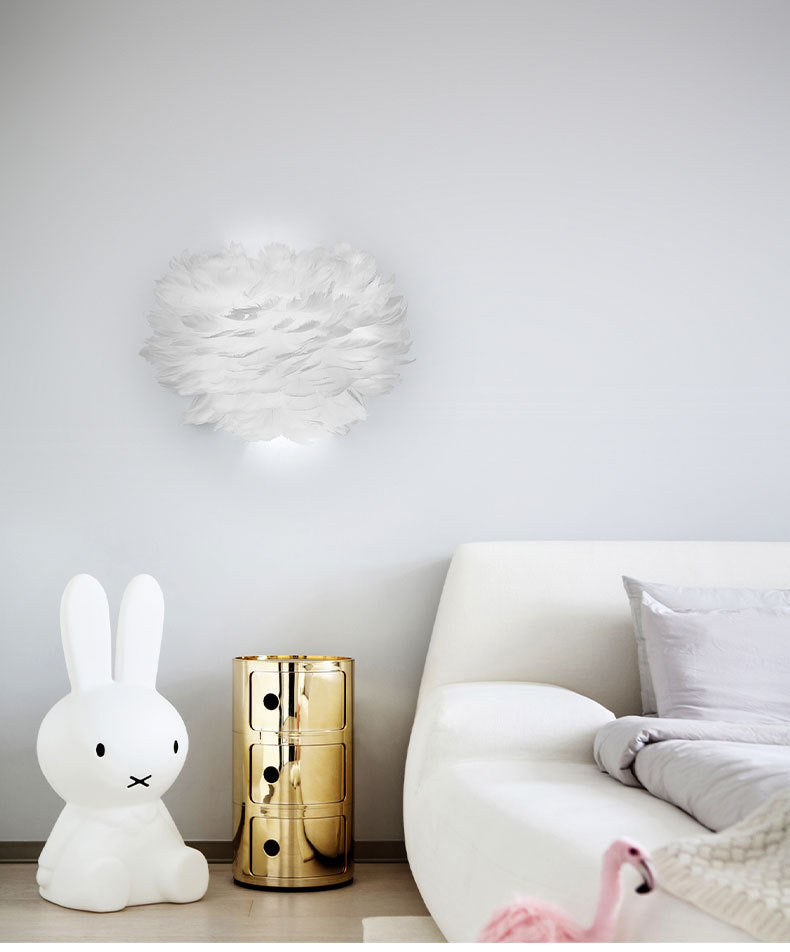 Home Decoration Wall Lamp Modern Ambient Lighting White Feather Sconce for Living Room Bedroom Clearhalo 'Modern wall lights' 'Modern' 'Wall Lamps & Sconces' 'Wall Lights' Lighting' 2594783