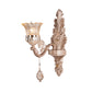 1/2 Heads Bell Wall Lighting with Clear Glass Shade and Crystal Decoration Vintage Gold Finish Sconce Light Fixture Clearhalo 'Wall Lamps & Sconces' 'Wall Lights' Lighting' 259545