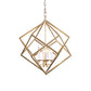 Prismatic/Rhombus Cage Shade Pendant Light Fixture Industrial Metal 4 Lights Suspension Light in Gold Clearhalo 'Cast Iron' 'Ceiling Lights' 'Chandeliers' 'Industrial Chandeliers' 'Industrial' 'Metal' 'Middle Century Chandeliers' 'Rustic Chandeliers' 'Tiffany' Lighting' 259649