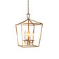 Prismatic/Rhombus Cage Shade Pendant Light Fixture Industrial Metal 4 Lights Suspension Light in Gold Clearhalo 'Cast Iron' 'Ceiling Lights' 'Chandeliers' 'Industrial Chandeliers' 'Industrial' 'Metal' 'Middle Century Chandeliers' 'Rustic Chandeliers' 'Tiffany' Lighting' 259653