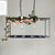 Rectangle Cage Hanging Lamp Vintage Metallic 2 Bulbs Ceiling Chandelier with Flower Decoration in Black Black Clearhalo 'Cast Iron' 'Ceiling Lights' 'Chandeliers' 'Industrial Chandeliers' 'Industrial' 'Metal' 'Middle Century Chandeliers' 'Rustic Chandeliers' 'Tiffany' Lighting' 259697