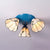 Conic Ceiling Light Fixture Vintage Stained Glass 3 Lights Ceiling Fixture in White/Blue/Beige for Bedroom Beige Clearhalo 'Ceiling Lights' 'Chandeliers' 'Close To Ceiling Lights' 'Close to ceiling' 'Glass shade' 'Glass' 'Semi-flushmount' 'Tiffany close to ceiling' 'Tiffany' Lighting' 25985