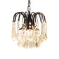 3 Lights Crystal Drop Chandelier Lamp Contemporary Hanging Ceiling Light in Black/White Finish Clearhalo 'Ceiling Lights' 'Chandeliers' 'Modern Chandeliers' 'Modern' Lighting' 259861