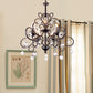 Clear Crystal Teardrop Ceiling Pendant Light Vintage Style 5 Bulbs Chandelier Lamp with Candle in Matte Black/Bronze Clearhalo 'Ceiling Lights' 'Chandeliers' Lighting' options 259903