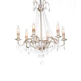 Clear Crystal Beaded Chandelier Lamp Modernist 6 Heads Pendant Light Fixture in Gold Finish for Bedroom Clearhalo 'Ceiling Lights' 'Chandeliers' Lighting' options 259932