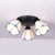 Conic Shape Ceiling Light Tiffany Stained Glass 3 Lights Ceiling Fixture in White/Blue/Beige for Living Room White Clearhalo 'Ceiling Lights' 'Close To Ceiling Lights' 'Close to ceiling' 'Glass shade' 'Glass' 'Semi-flushmount' 'Tiffany close to ceiling' 'Tiffany' Lighting' 25993