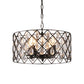 Metal Caged Pendant Lighting with Crystal Drop Deco Industrial 1/4/6 Lights Chandelier Lamp in Black Clearhalo 'Ceiling Lights' 'Modern Pendants' 'Modern' 'Pendant Lights' 'Pendants' Lighting' 259940