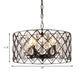 Metal Caged Pendant Lighting with Crystal Drop Deco Industrial 1/4/6 Lights Chandelier Lamp in Black Clearhalo 'Ceiling Lights' 'Modern Pendants' 'Modern' 'Pendant Lights' 'Pendants' Lighting' 259941