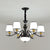 Milk White Frosted Glass Chandelier Light Crystal Decoration Modern Hanging Light Living Room Lighting Fixtures 6 Black Clearhalo 'Ceiling Lights' 'Chandeliers' 'Modern Chandeliers' 'Modern' Lighting' 2600139