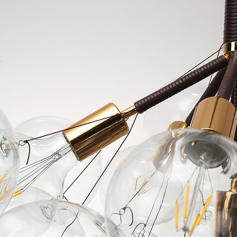 Transparent Glass Bubble Hanging Light Modern Simplicity Living Room Chandelier Light with 47" Adjustable Chain Clearhalo 'Ceiling Lights' 'Chandeliers' 'Clear' 'Industrial' 'Modern Chandeliers' 'Modern' 'Tiffany' 'Traditional Chandeliers' Lighting' 2600154