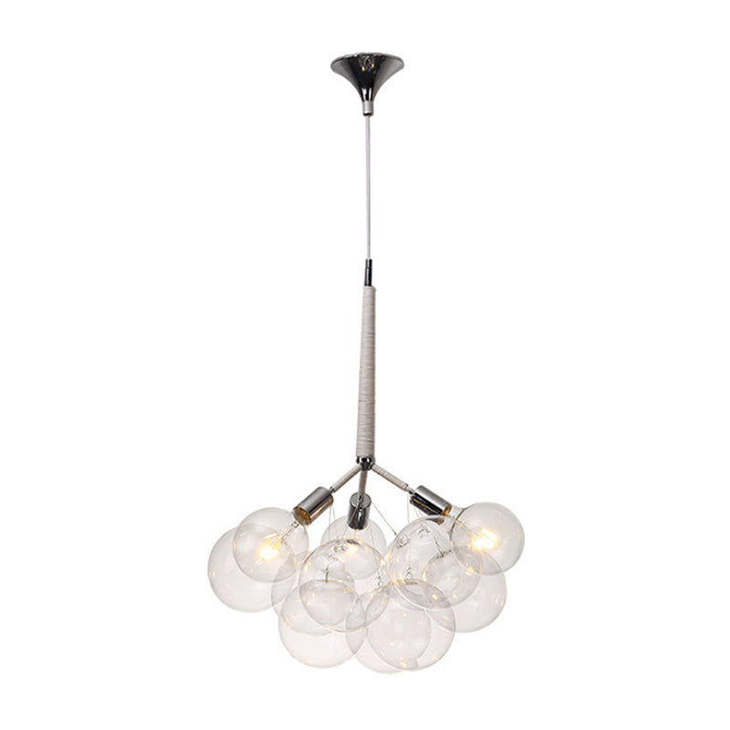 Transparent Glass Bubble Hanging Light Modern Simplicity Living Room Chandelier Light with 47" Adjustable Chain 3 Clear Clearhalo 'Ceiling Lights' 'Chandeliers' 'Clear' 'Industrial' 'Modern Chandeliers' 'Modern' 'Tiffany' 'Traditional Chandeliers' Lighting' 2600155