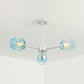Whiskey Glass Shape Branch Suspended Light Contemporary Simplicity Hanging Lamp for Living Room 3 Silver Light Blue Clearhalo 'Ceiling Lights' 'Chandeliers' 'Modern Chandeliers' 'Modern' Lighting' 2600204