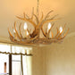 Vintage Country Chandelier Resin Deer Horn Candle Shaped Decorative Lighting Fixture for Living Room Villa Restaurant Clearhalo 'Ceiling Lights' 'Chandeliers' Lighting' 2600279