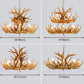 Vintage Country Chandelier Resin Deer Horn Candle Shaped Decorative Lighting Fixture for Living Room Villa Restaurant Clearhalo 'Ceiling Lights' 'Chandeliers' Lighting' 2600281