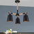 Modern Minimalist Rubber Wood Chandelier Matte Metal Lampshade Pendant Light for Living Room 3 Black Clearhalo 'Ceiling Lights' 'Chandeliers' 'Modern Chandeliers' 'Modern' Lighting' 2600317