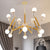 Solid Wooden Spider-shaped Chandelier Light Modern Simplicity Adjustable Dining Room Hanging Lighting Fixture Lamp 12 White Clearhalo 'Ceiling Lights' 'Chandeliers' 'Modern Chandeliers' 'Modern' Lighting' 2600396