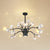 Firefly Design Chandelier Light Clear Acrylic Leaf-shaped Shade Modern Style Lighting Fixture Lamp for Bedroom Aisle Corridor 24 Black Clearhalo 'Ceiling Lights' 'Chandeliers' 'Modern Chandeliers' 'Modern' Lighting' 2600552