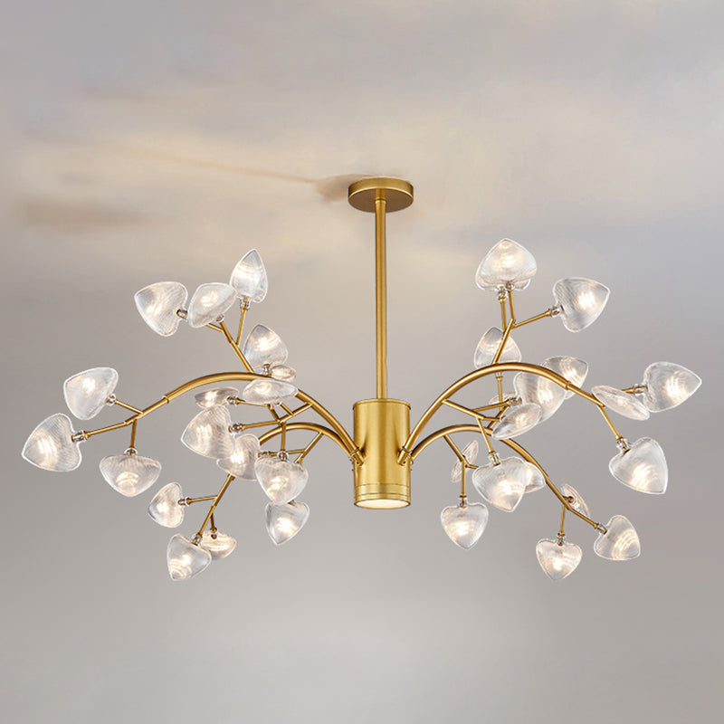 Firefly Design Chandelier Light Clear Acrylic Leaf-shaped Shade Modern Style Lighting Fixture Lamp for Bedroom Aisle Corridor Clearhalo 'Ceiling Lights' 'Chandeliers' 'Modern Chandeliers' 'Modern' Lighting' 2600557
