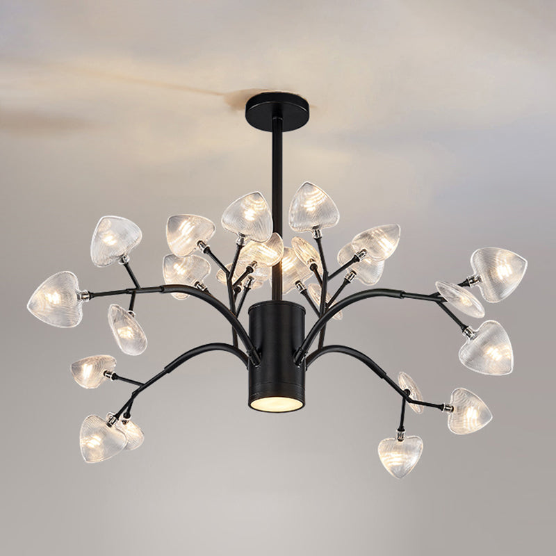 Firefly Design Chandelier Light Clear Acrylic Leaf-shaped Shade Modern Style Lighting Fixture Lamp for Bedroom Aisle Corridor Clearhalo 'Ceiling Lights' 'Chandeliers' 'Modern Chandeliers' 'Modern' Lighting' 2600559