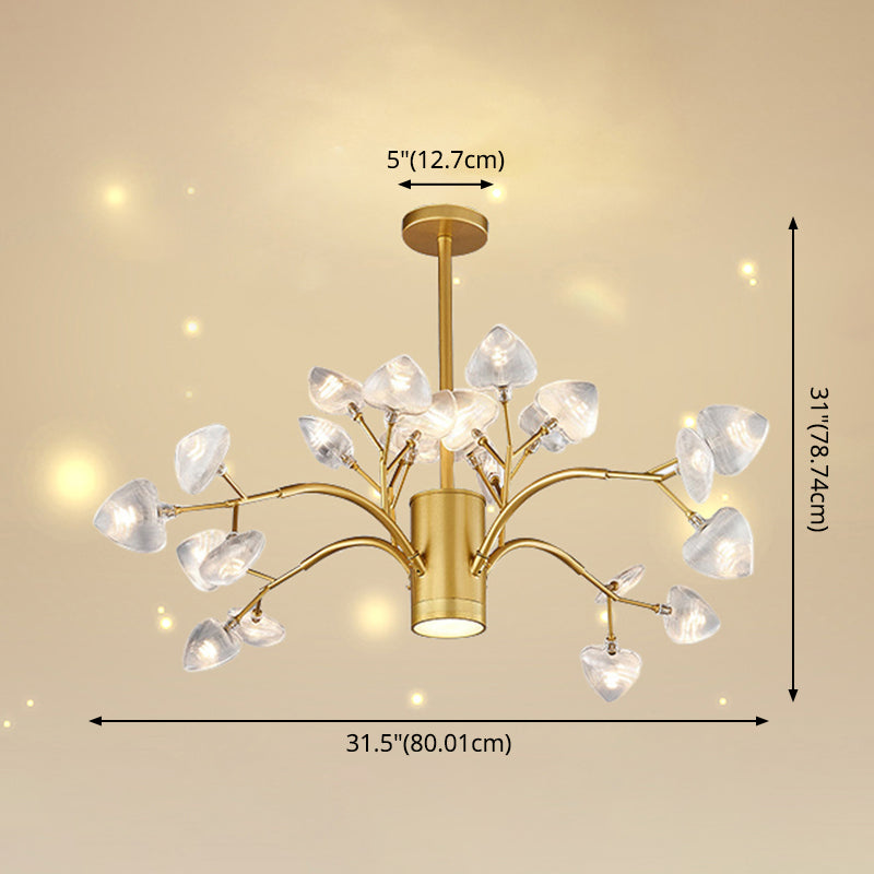 Firefly Design Chandelier Light Clear Acrylic Leaf-shaped Shade Modern Style Lighting Fixture Lamp for Bedroom Aisle Corridor Clearhalo 'Ceiling Lights' 'Chandeliers' 'Modern Chandeliers' 'Modern' Lighting' 2600569