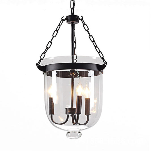 Transparent Glass 3-Light Pendant Lamp with 31.5" Adjustable Chain Industrial Hanging Light Fixture for Dining Room Clearhalo 'Cast Iron' 'Ceiling Lights' 'Chandeliers' 'Industrial Chandeliers' 'Industrial' 'Metal' 'Middle Century Chandeliers' 'Rustic Chandeliers' 'Tiffany' Lighting' 2600584