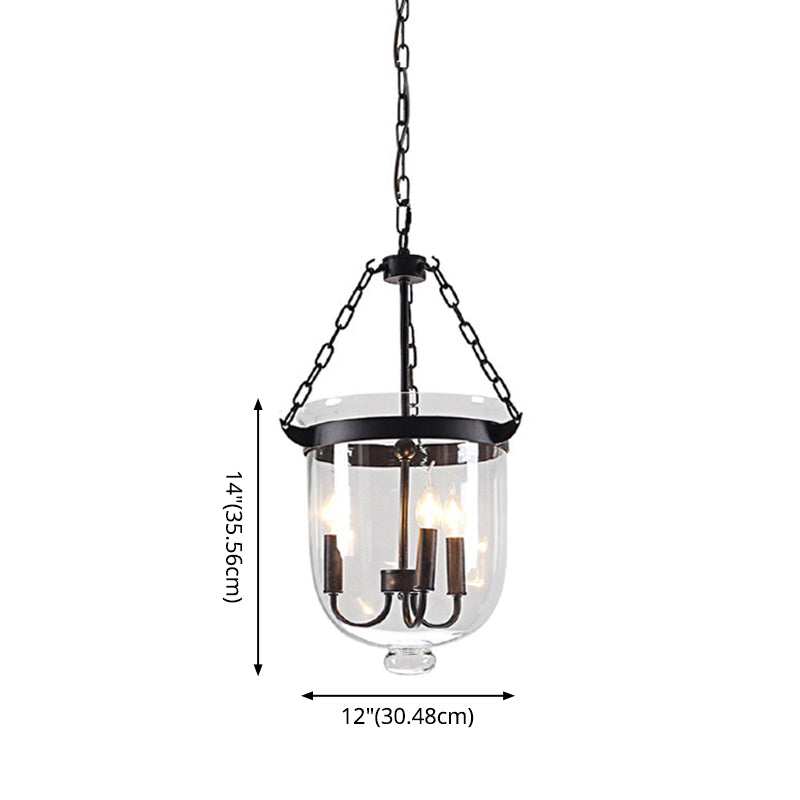 Transparent Glass 3-Light Pendant Lamp with 31.5" Adjustable Chain Industrial Hanging Light Fixture for Dining Room Clearhalo 'Cast Iron' 'Ceiling Lights' 'Chandeliers' 'Industrial Chandeliers' 'Industrial' 'Metal' 'Middle Century Chandeliers' 'Rustic Chandeliers' 'Tiffany' Lighting' 2600586