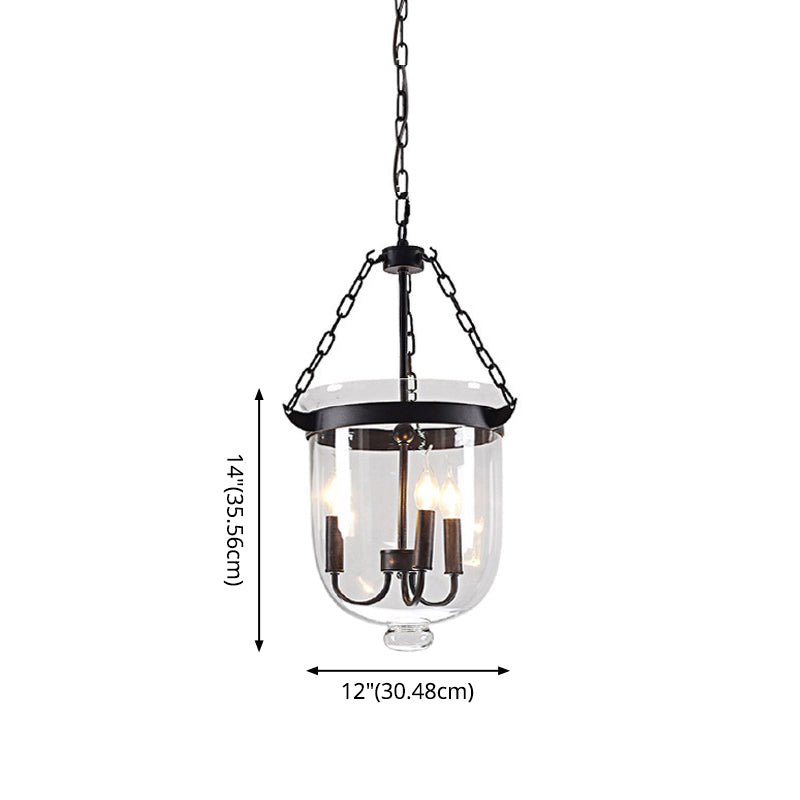 Transparent Glass 3-Light Pendant Lamp with 31.5" Adjustable Chain Industrial Hanging Light Fixture for Dining Room Clearhalo 'Cast Iron' 'Ceiling Lights' 'Chandeliers' 'Industrial Chandeliers' 'Industrial' 'Metal' 'Middle Century Chandeliers' 'Rustic Chandeliers' 'Tiffany' Lighting' 2600588
