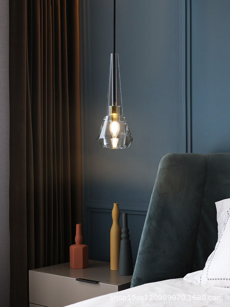 Brass Finish Mini Crystal Pendant Light Modern Style Ceiling Pendant Light for Living Room Bar Coffee Shop Clearhalo 'Ceiling Lights' 'Modern Pendants' 'Modern' 'Pendant Lights' 'Pendants' Lighting' 2600774