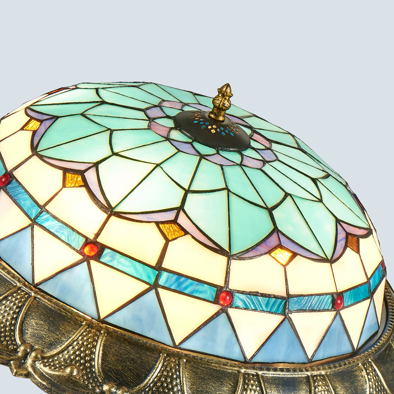LED Ceiling Mounted Light Baroque Dome Shaped Stained Glass Flush Light led-ceiling-mounted-light-baroque-dome-shaped-stained-glass-flush-light