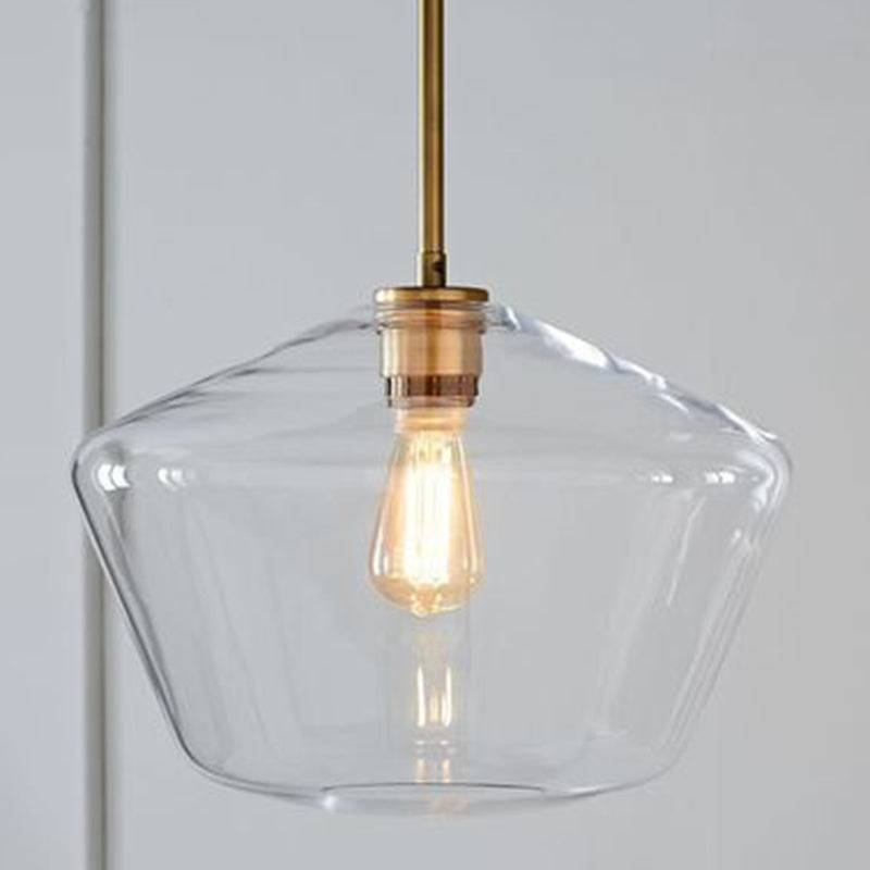Minimalism Hanging Ceiling Light Cup-Shape Pendant Lighting Fixture with Glass Shade Clear 12" Clearhalo 'Ceiling Lights' 'Pendant Lights' 'Pendants' Lighting' options 2602834_1e04aa82-cb6a-48d0-acc1-3ea6081b5b63