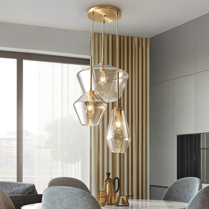Minimalism Hanging Ceiling Light Cup-Shape Pendant Lighting Fixture with Glass Shade Clearhalo 'Ceiling Lights' 'Pendant Lights' 'Pendants' Lighting' options 2602835