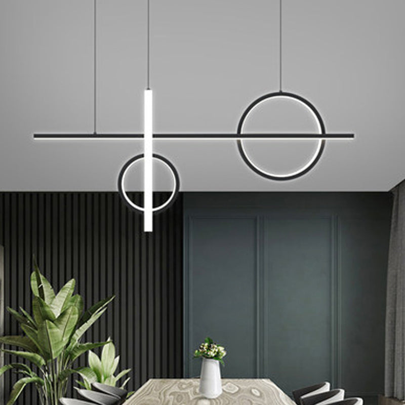 LED Parlour Pendant Lighting Fixture Contemporary Ceiling Suspension Lamp with Lines Acrylic Shade Clearhalo 'Ceiling Lights' 'Island Lights' 'Lighting' 2602895