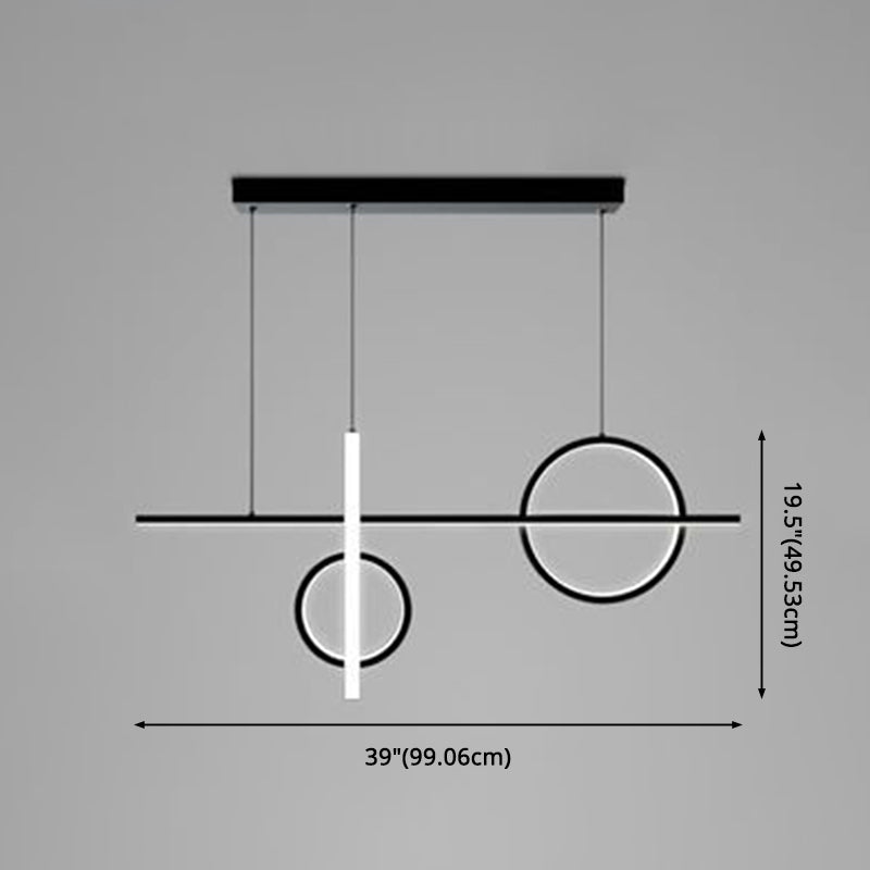 LED Parlour Pendant Lighting Fixture Contemporary Ceiling Suspension Lamp with Lines Acrylic Shade Clearhalo 'Ceiling Lights' 'Island Lights' 'Lighting' 2602898