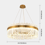 LED Parlor Pendant Lighting Fixture Contemporary Gold Suspension Lamp with Circle Crystal Shade Clearhalo 'Ceiling Lights' 'Pendant Lights' 'Pendants' Lighting' 2602959