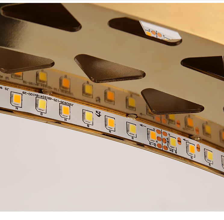 LED Parlor Pendant Lighting Fixture Contemporary Gold Suspension Lamp with Circle Crystal Shade Clearhalo 'Ceiling Lights' 'Pendant Lights' 'Pendants' Lighting' 2602962