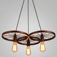 Metal Hanging Pendant Light Vintage Style Black Wagon Wheel Coffee Shop Suspension Lamp 3 Rust Clearhalo 'Ceiling Lights' 'Pendant Lights' 'Pendants' Lighting' 2602988