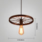 Metal Hanging Pendant Light Vintage Style Black Wagon Wheel Coffee Shop Suspension Lamp Clearhalo 'Ceiling Lights' 'Pendant Lights' 'Pendants' Lighting' 2602991