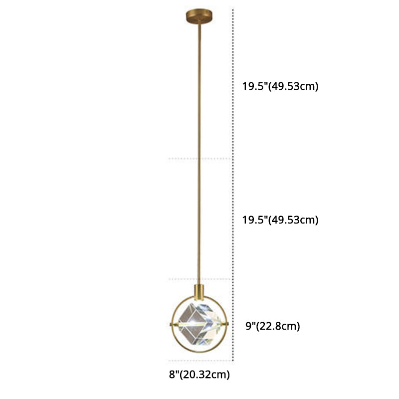 Crystal Cubic Hanging Ceiling Light Modern Style LED Gold Suspended Lighting Fixture Clearhalo 'Ceiling Lights' 'Pendant Lights' 'Pendants' Lighting' 2603061